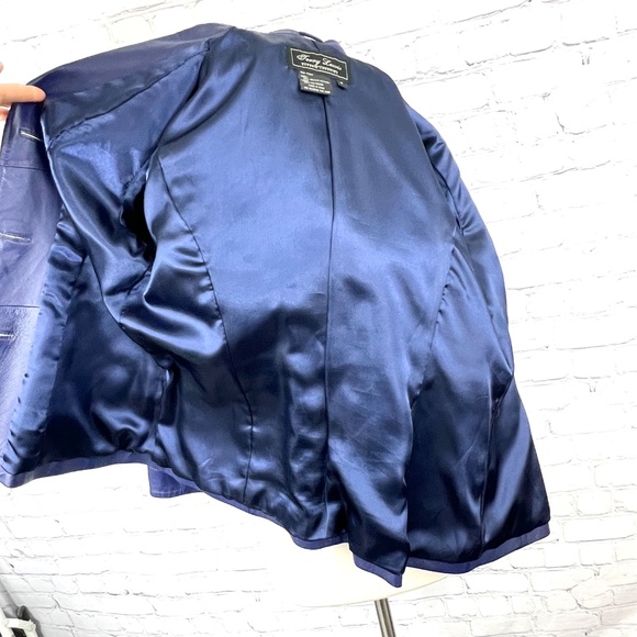 •NWOT VINTAGE |•TERRY LEWIS•| Purple Leather Blazer Jacket Size Medium - Picture 8 of 16